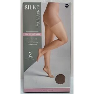 Silk Impressions Pantyhose Size XXXL Light Support Sheer - Cocoa - 20 Denier NWT